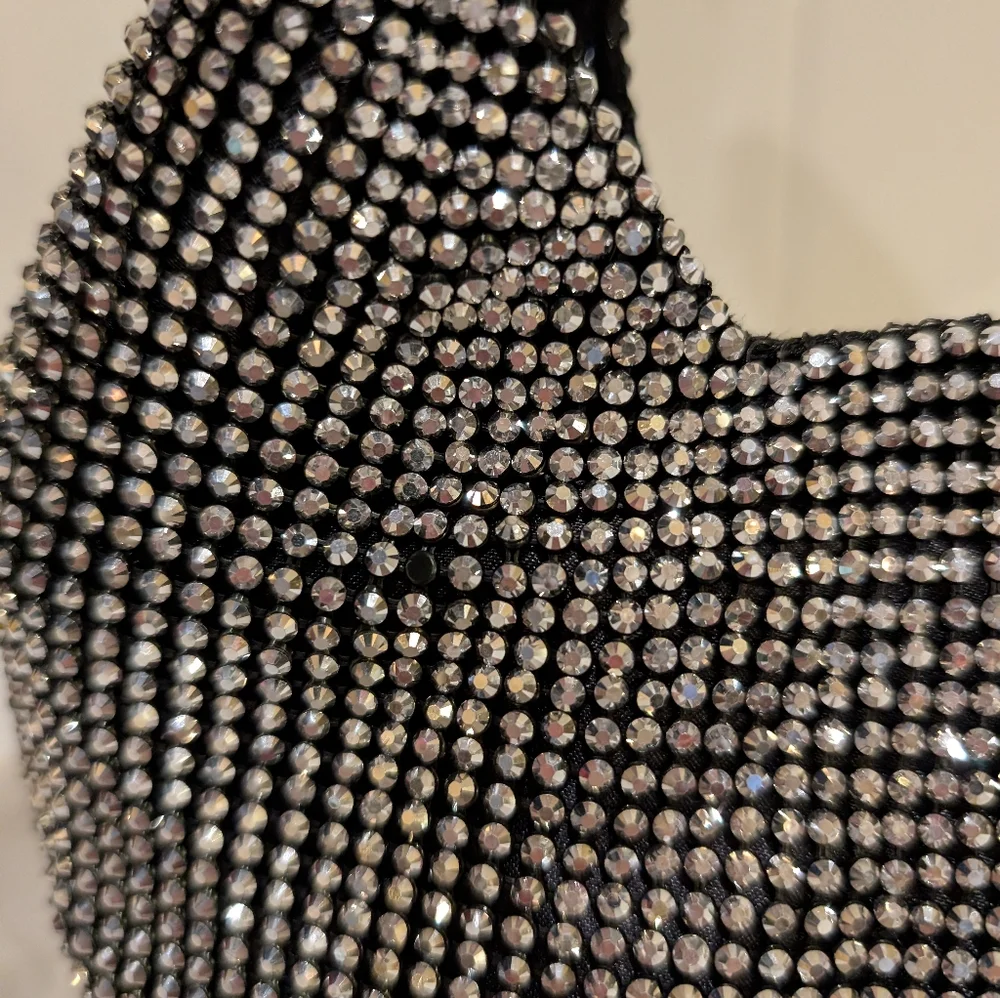 INC International Concepts Silver Mesh Hobo Bag - Picture 4 of 6